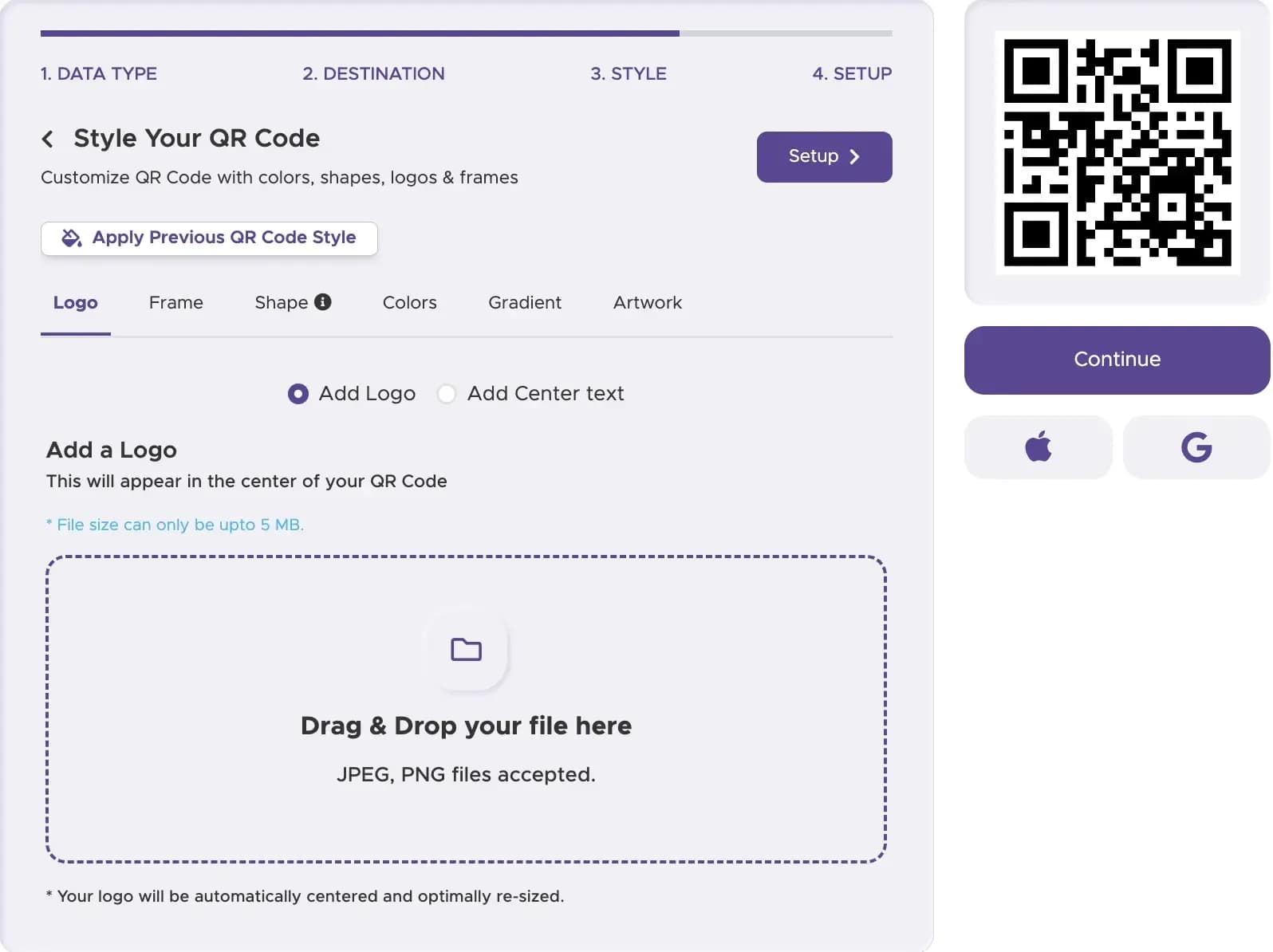 Step 3: Customize the QR Code Design