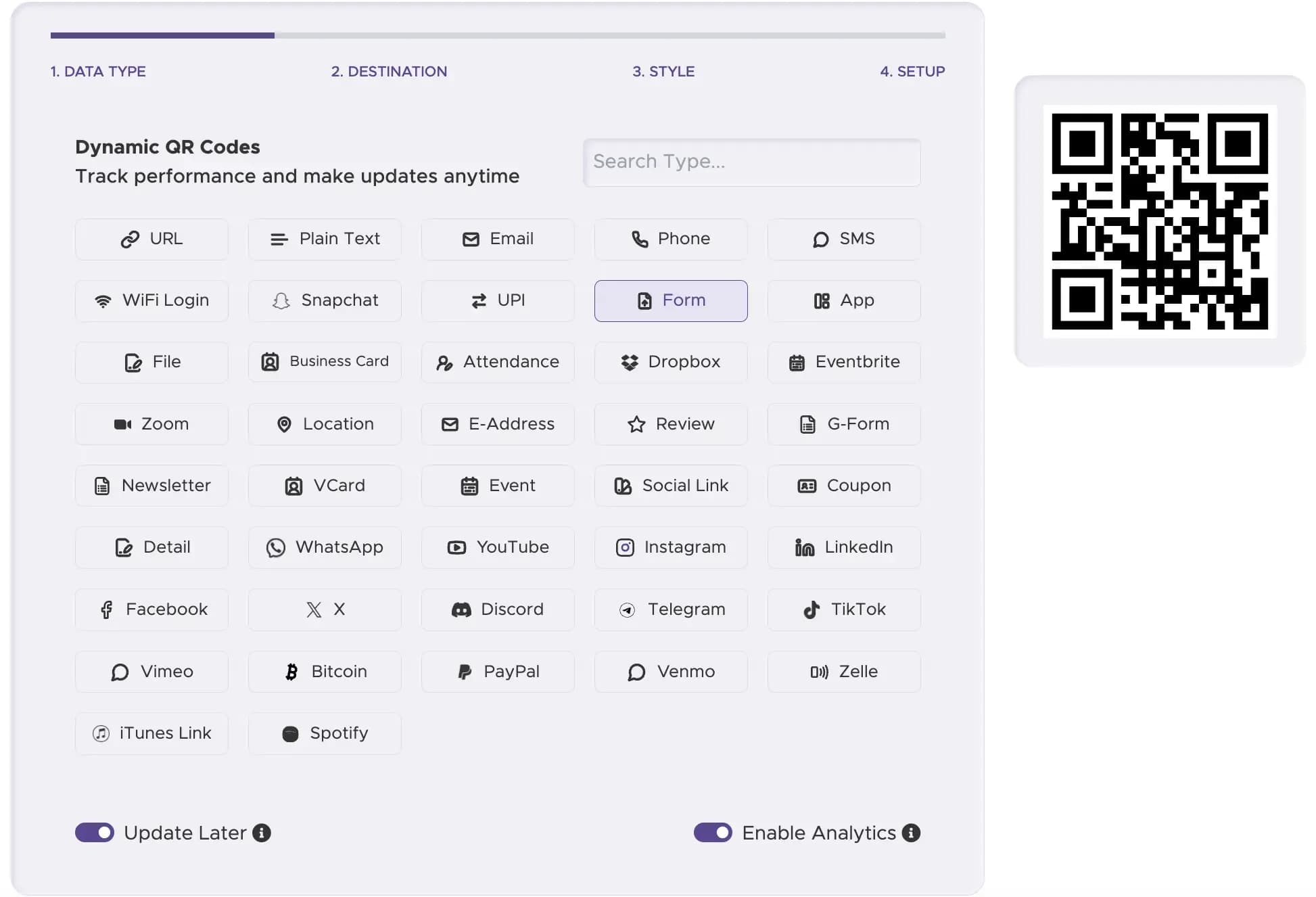 Étape 1 : Choisissez un générateur de codes QR fiable