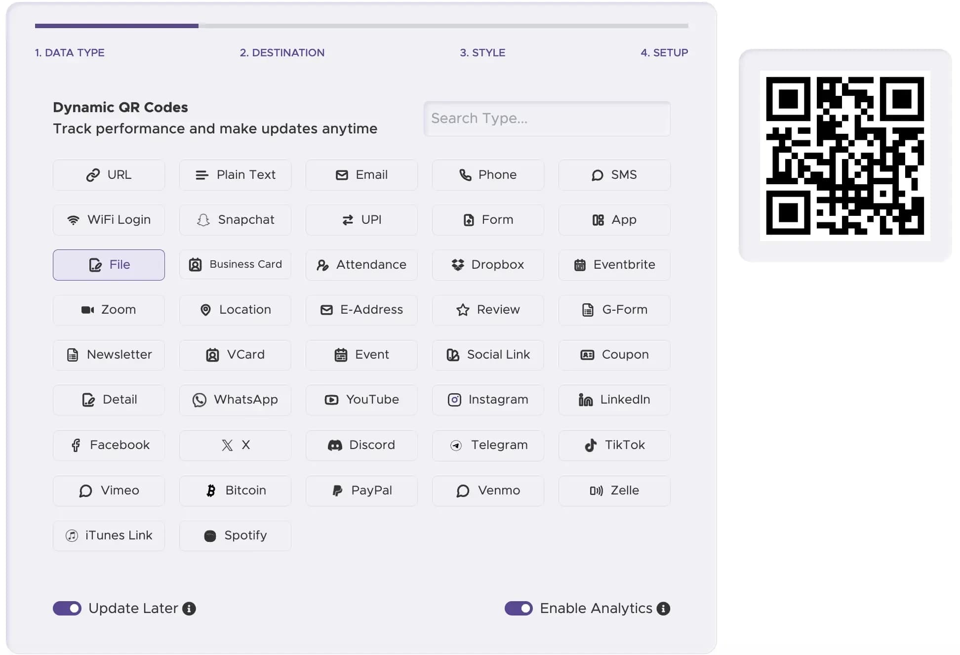 Étape 1 : Choisissez un générateur de codes QR fiable