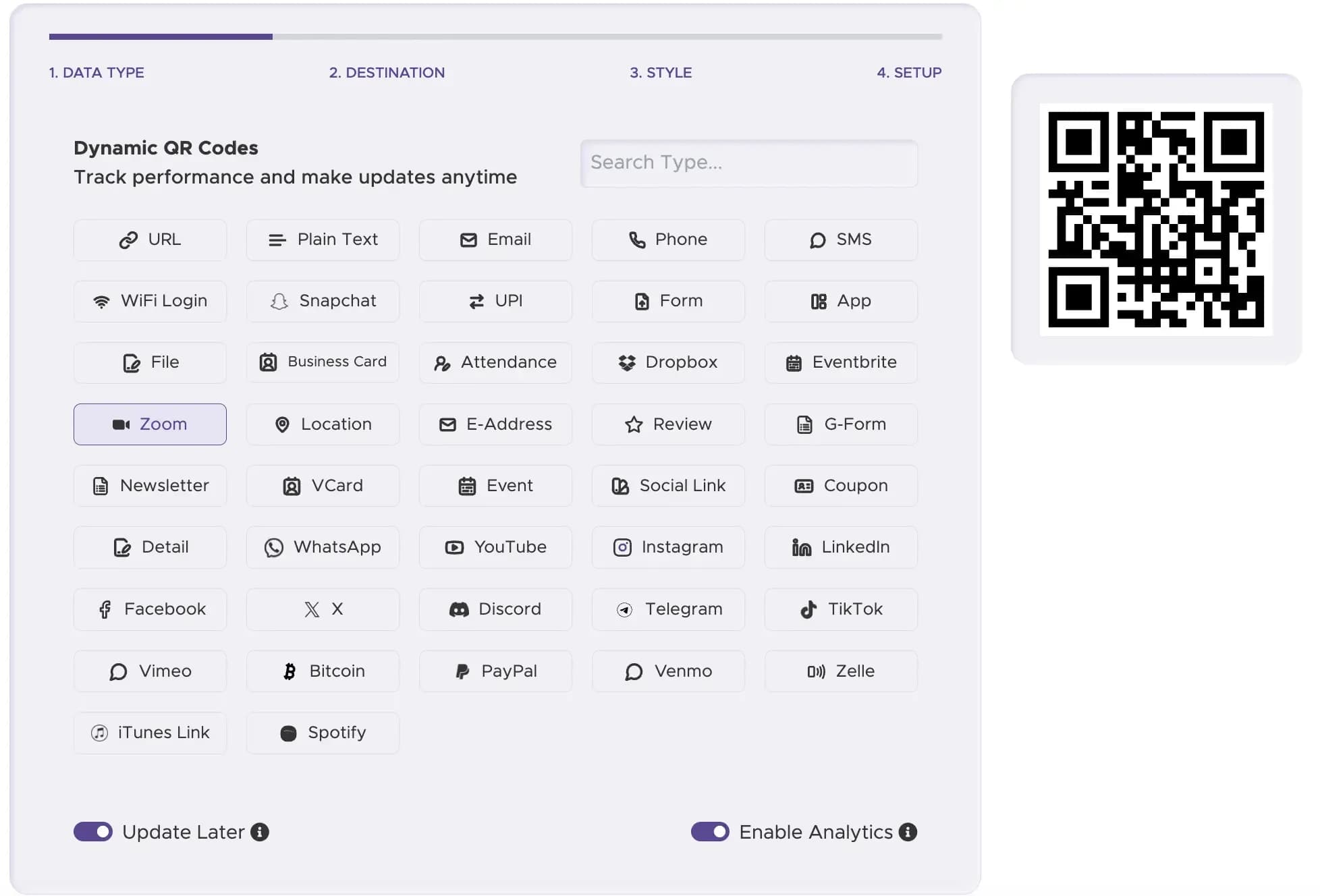 Étape 1 : Choisissez un générateur de codes QR fiable